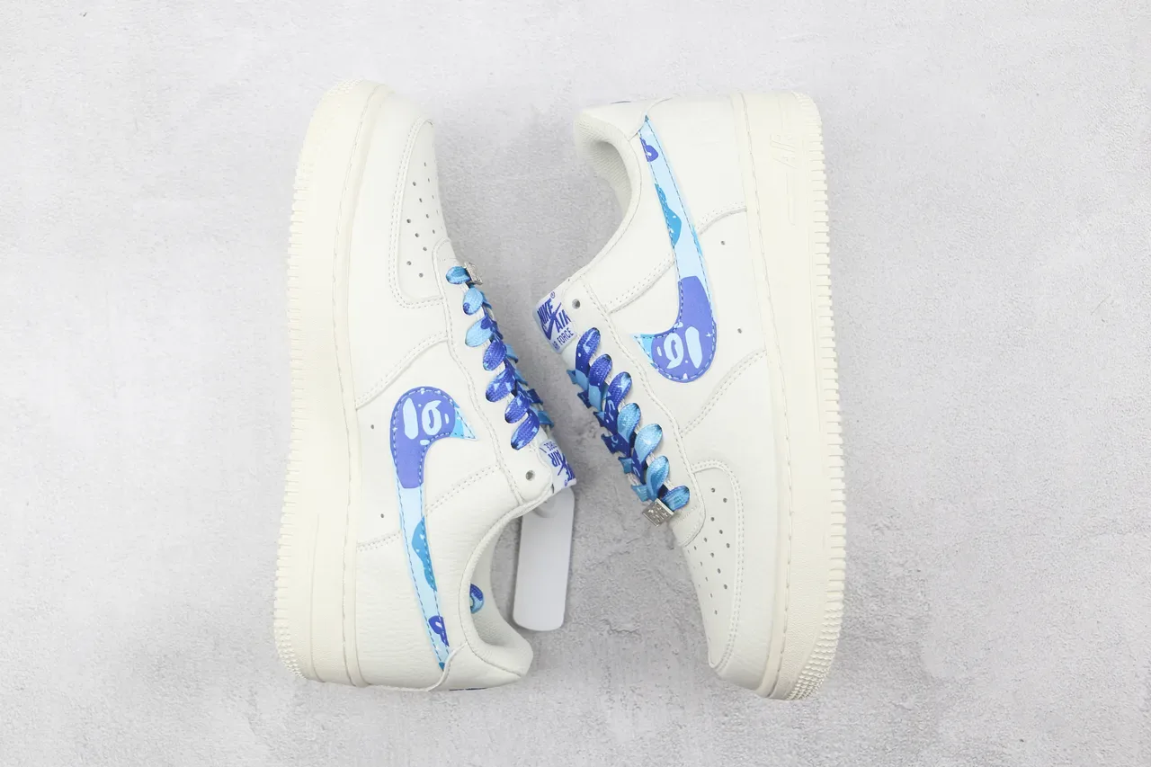 Nike Air Force 1 Low Off-White Blue Camo Lifestyle Sneakers 2