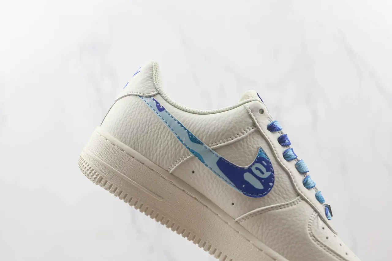 Nike Air Force 1 Low Off-White Blue Camo Lifestyle Sneakers 5