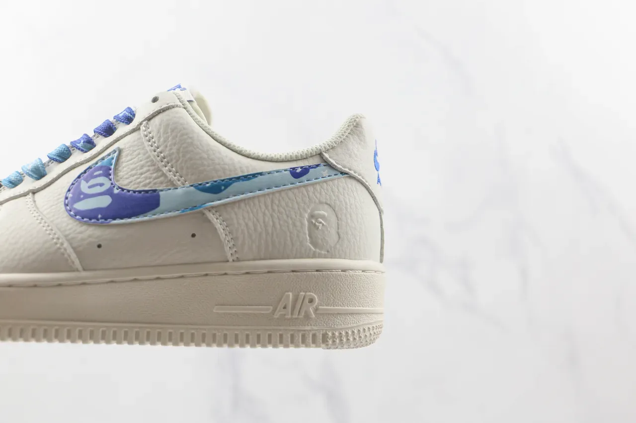 Nike Air Force 1 Low Off-White Blue Camo Lifestyle Sneakers 7