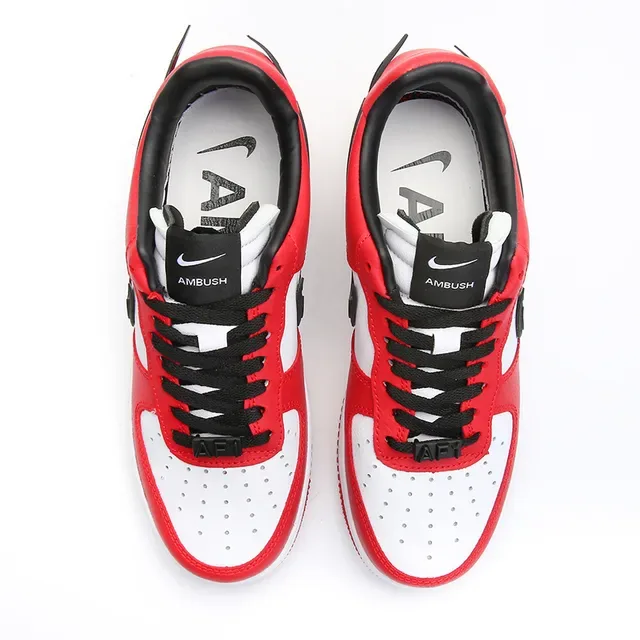 Nike Air Force 1 Low Red White Black Lifestyle Sneakers 3