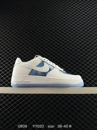 Nike Air Force 1 Low White and Translucent Blue Lifestyle Sneakers 2