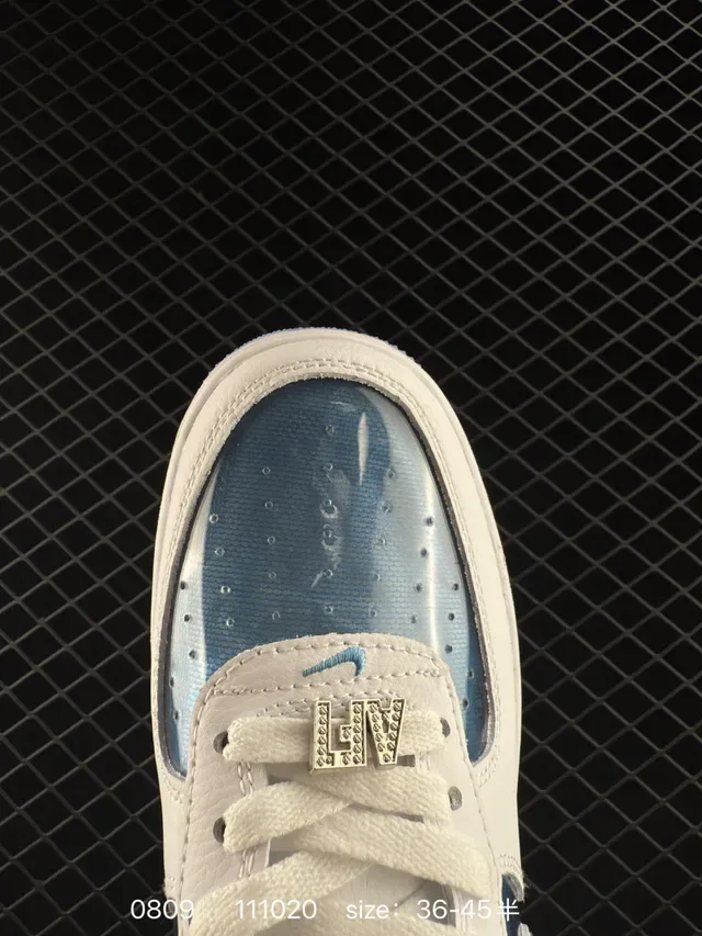 Nike Air Force 1 Low White and Translucent Blue Lifestyle Sneakers 3