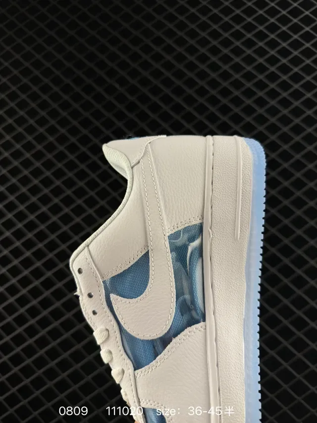Nike Air Force 1 Low White and Translucent Blue Lifestyle Sneakers 4