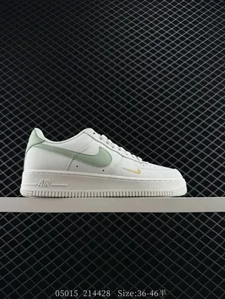 Nike Air Force 1 Low White Mint Green Gold Lifestyle Sneakers 2