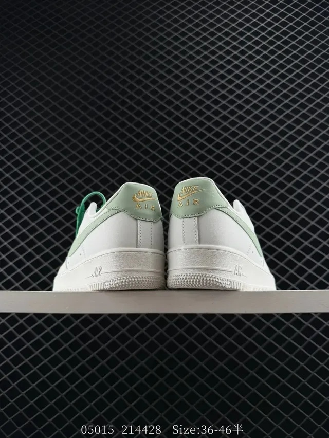 Nike Air Force 1 Low White Mint Green Gold Lifestyle Sneakers 3