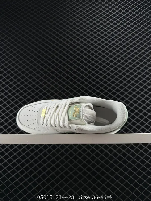 Nike Air Force 1 Low White Mint Green Gold Lifestyle Sneakers 4