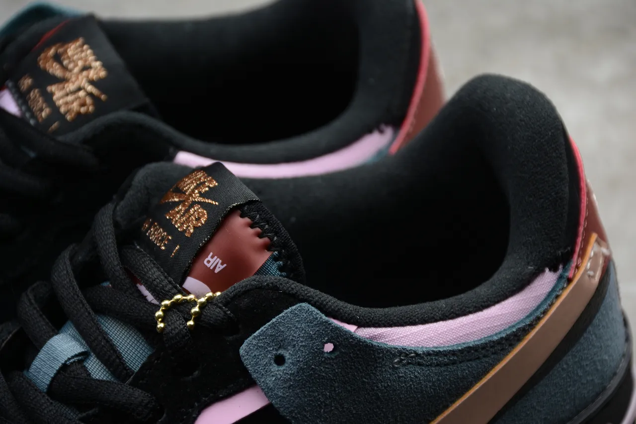 Nike Air Force 1 Platform Black Pink Beige Teal Lifestyle Sneakers 8