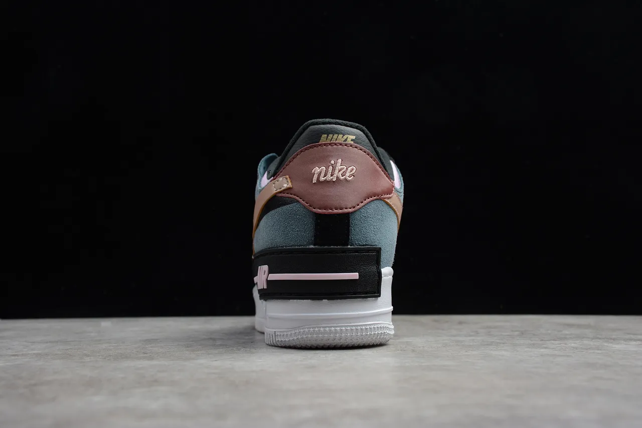 Nike Air Force 1 Platform Black Pink Beige Teal Lifestyle Sneakers 12
