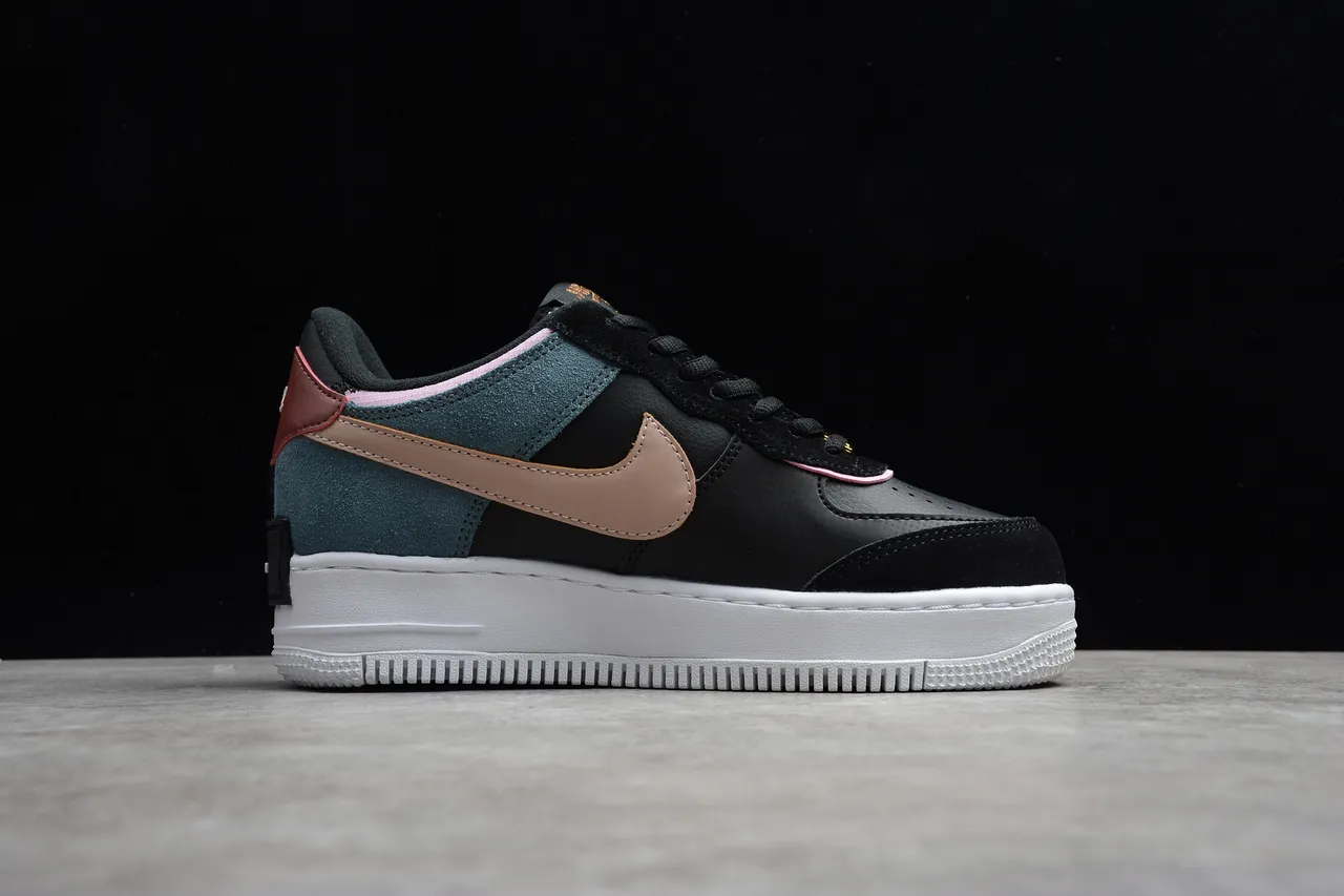 Nike Air Force 1 Platform Black Pink Beige Teal Lifestyle Sneakers 15