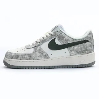 Nike Air Force 1 Speckled Silver and Green Lifestyle Sneakers