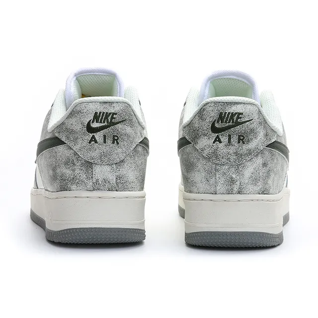 Nike Air Force 1 Speckled Silver and Green Lifestyle Sneakers 7