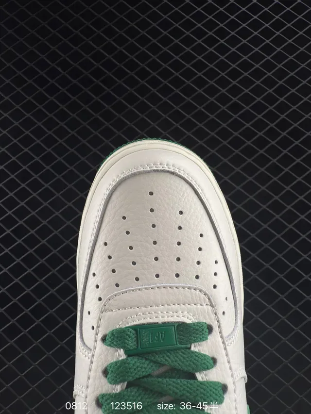 Nike Air Force 1 White and Green Lifestyle Sneakers 2
