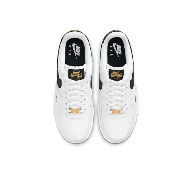 Nike Air Force 1 White Black Gold Lifestyle Sneakers 4