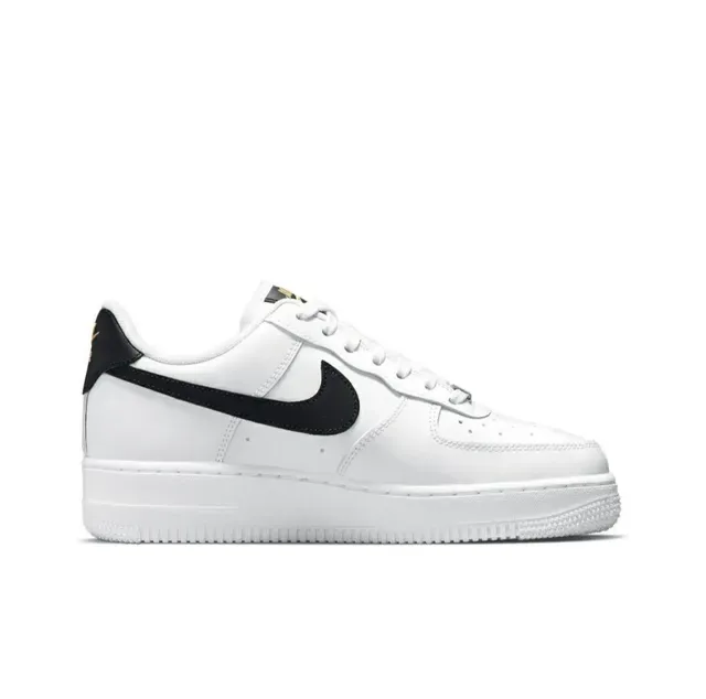 Nike Air Force 1 White Black Gold Lifestyle Sneakers 6