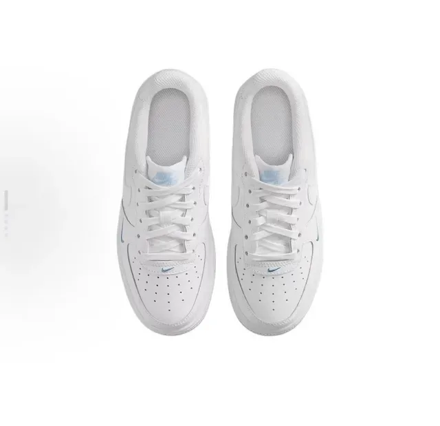 Nike Air Force 1 White Blue Low-Top Smooth Leather Upper Lifestyle Sneakers 4