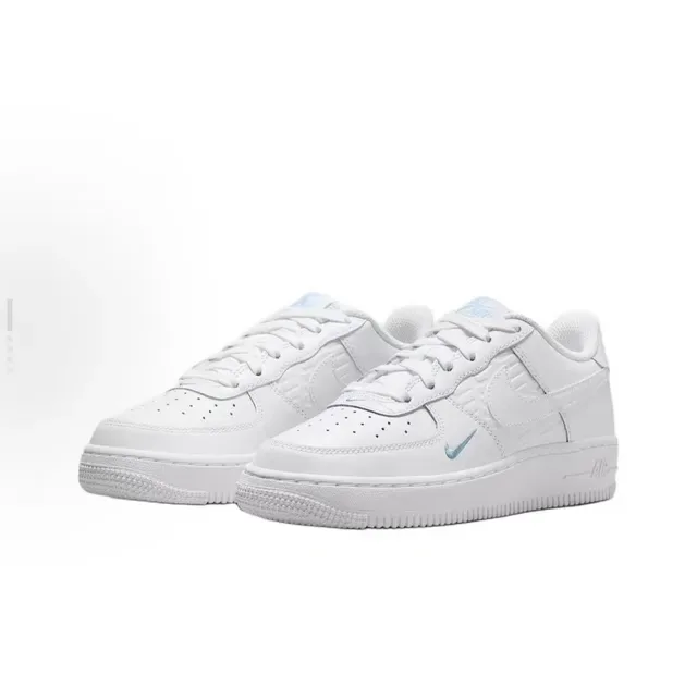 Nike Air Force 1 White Blue Low-Top Smooth Leather Upper Lifestyle Sneakers 5