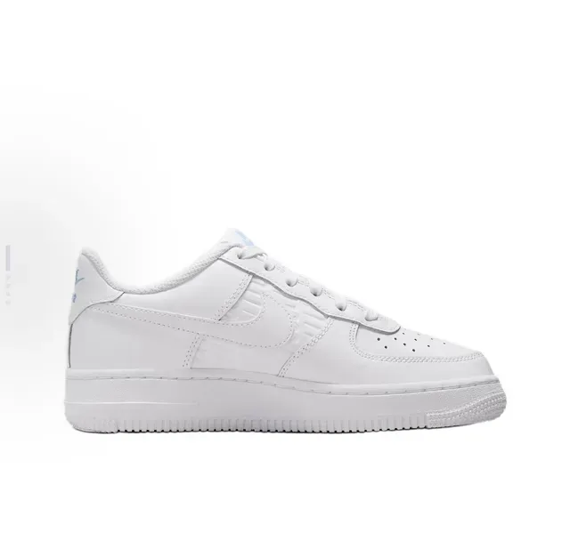 Nike Air Force 1 White Blue Low-Top Smooth Leather Upper Lifestyle Sneakers 6