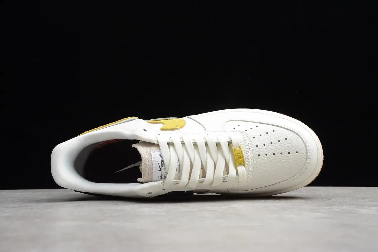Nike Air Force 1 White Gold Suede Lifestyle Sneakers 4