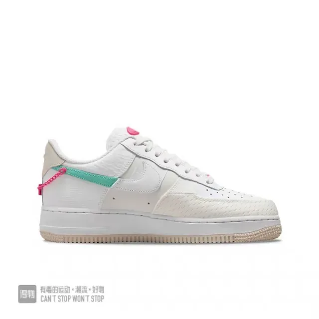Nike Air Force 1 White Pink Chain Lifestyle Sneakers 2