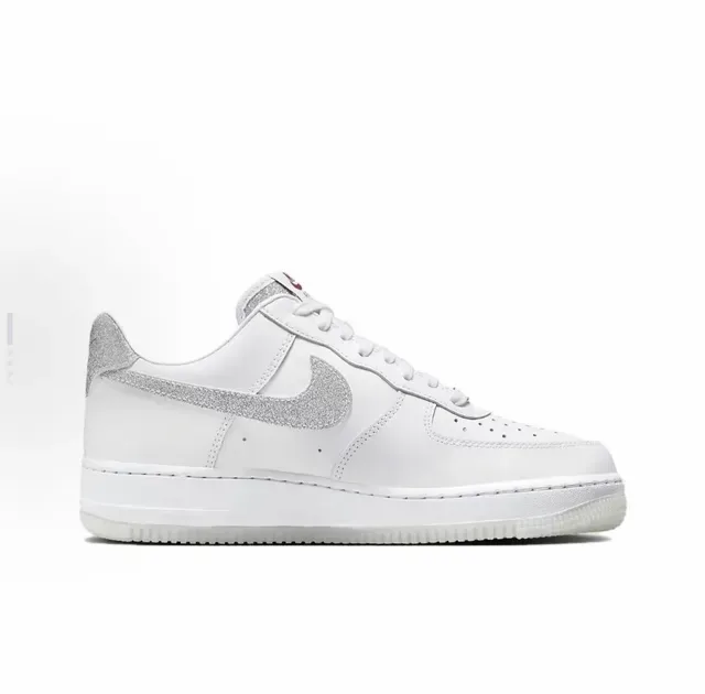 Nike Air Force 1 White Silver Glitter Lifestyle Sneakers 2