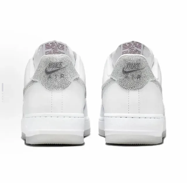 Nike Air Force 1 White Silver Glitter Lifestyle Sneakers 5