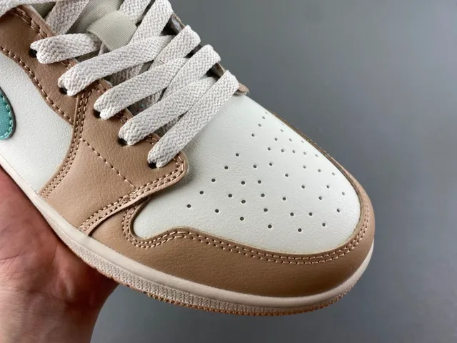 Nike Air Jordan 1 Low Beige and Mint Green Lifestyle Sneakers 2