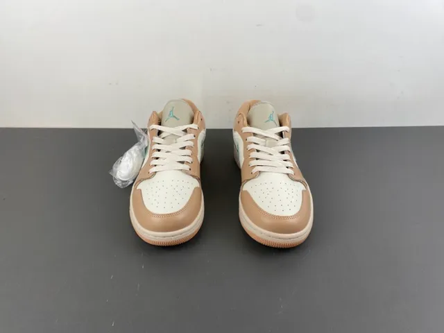 Nike Air Jordan 1 Low Beige and Mint Green Lifestyle Sneakers 11
