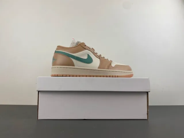 Nike Air Jordan 1 Low Beige and Mint Green Lifestyle Sneakers 15