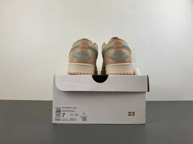 Nike Air Jordan 1 Low Beige and Mint Green Lifestyle Sneakers 17