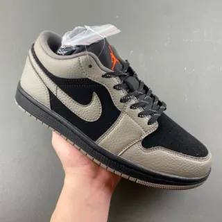 Nike Air Jordan 1 Low Beige Black Orange Lifestyle Sneakers