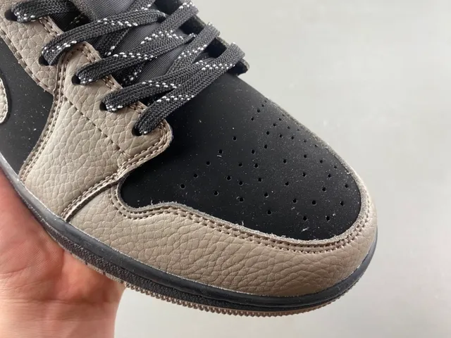 Nike Air Jordan 1 Low Beige Black Orange Lifestyle Sneakers 2