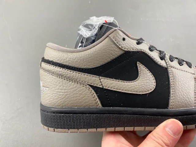 Nike Air Jordan 1 Low Beige Black Orange Lifestyle Sneakers 3
