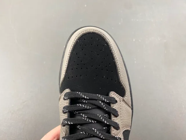 Nike Air Jordan 1 Low Beige Black Orange Lifestyle Sneakers 5
