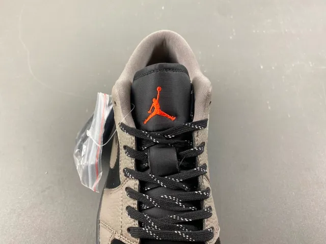 Nike Air Jordan 1 Low Beige Black Orange Lifestyle Sneakers 6