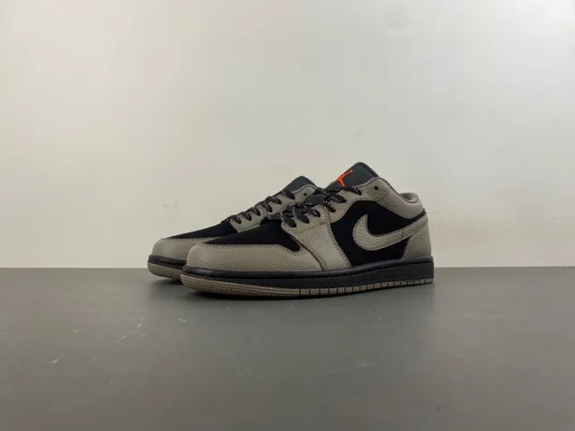 Nike Air Jordan 1 Low Beige Black Orange Lifestyle Sneakers 10