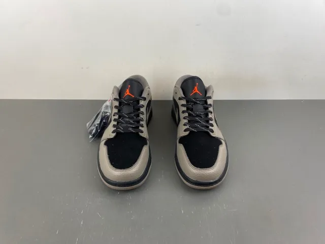 Nike Air Jordan 1 Low Beige Black Orange Lifestyle Sneakers 11