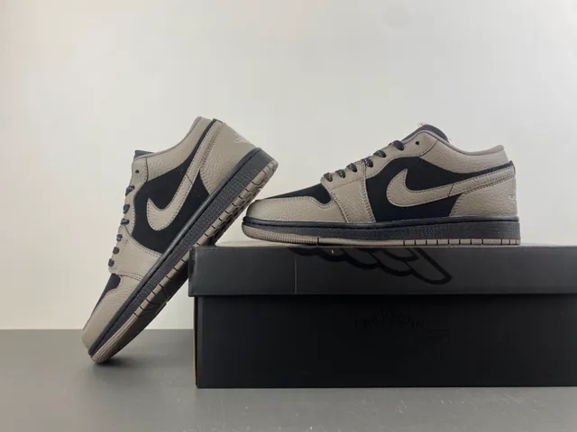 Nike Air Jordan 1 Low Beige Black Orange Lifestyle Sneakers 14