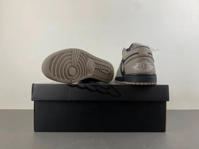 Nike Air Jordan 1 Low Beige Black Orange Lifestyle Sneakers 16