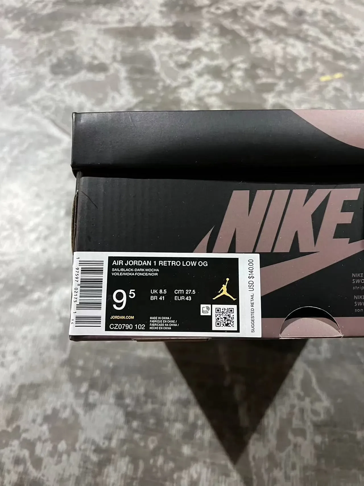Nike Air Jordan 1 Low Black White Olive Lifestyle Sneakers 10