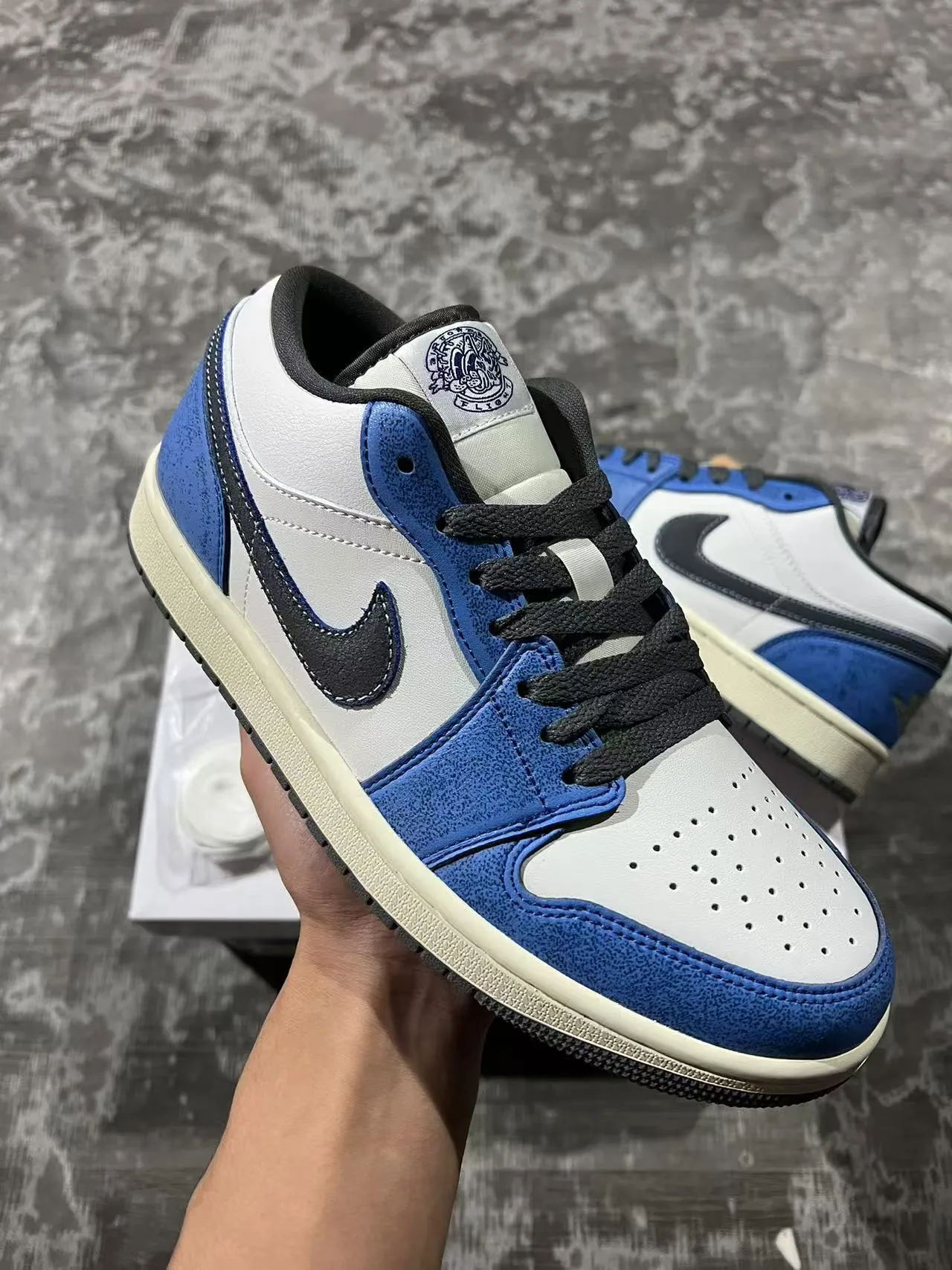 Nike Air Jordan 1 Low Blue and White Lifestyle Sneakers 2
