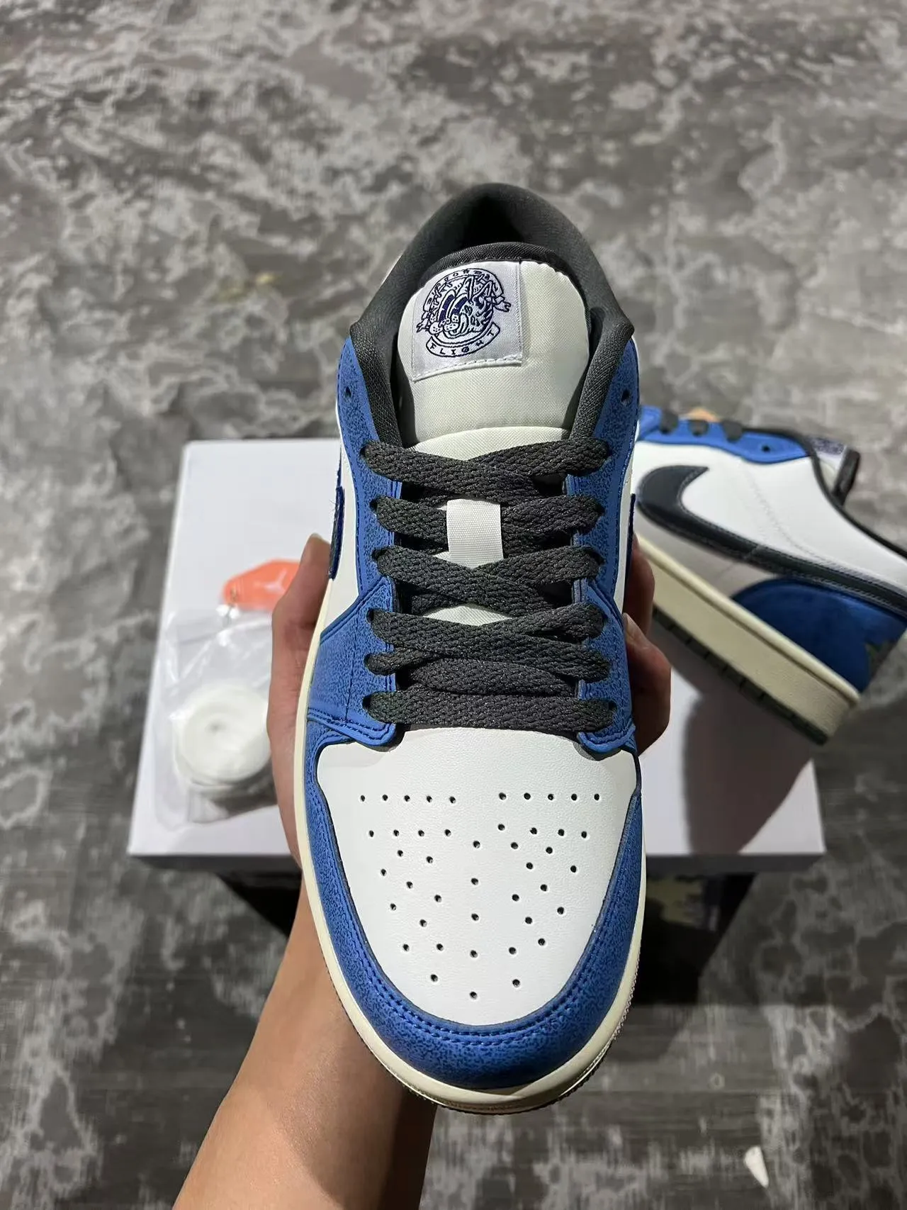 Nike Air Jordan 1 Low Blue and White Lifestyle Sneakers 3
