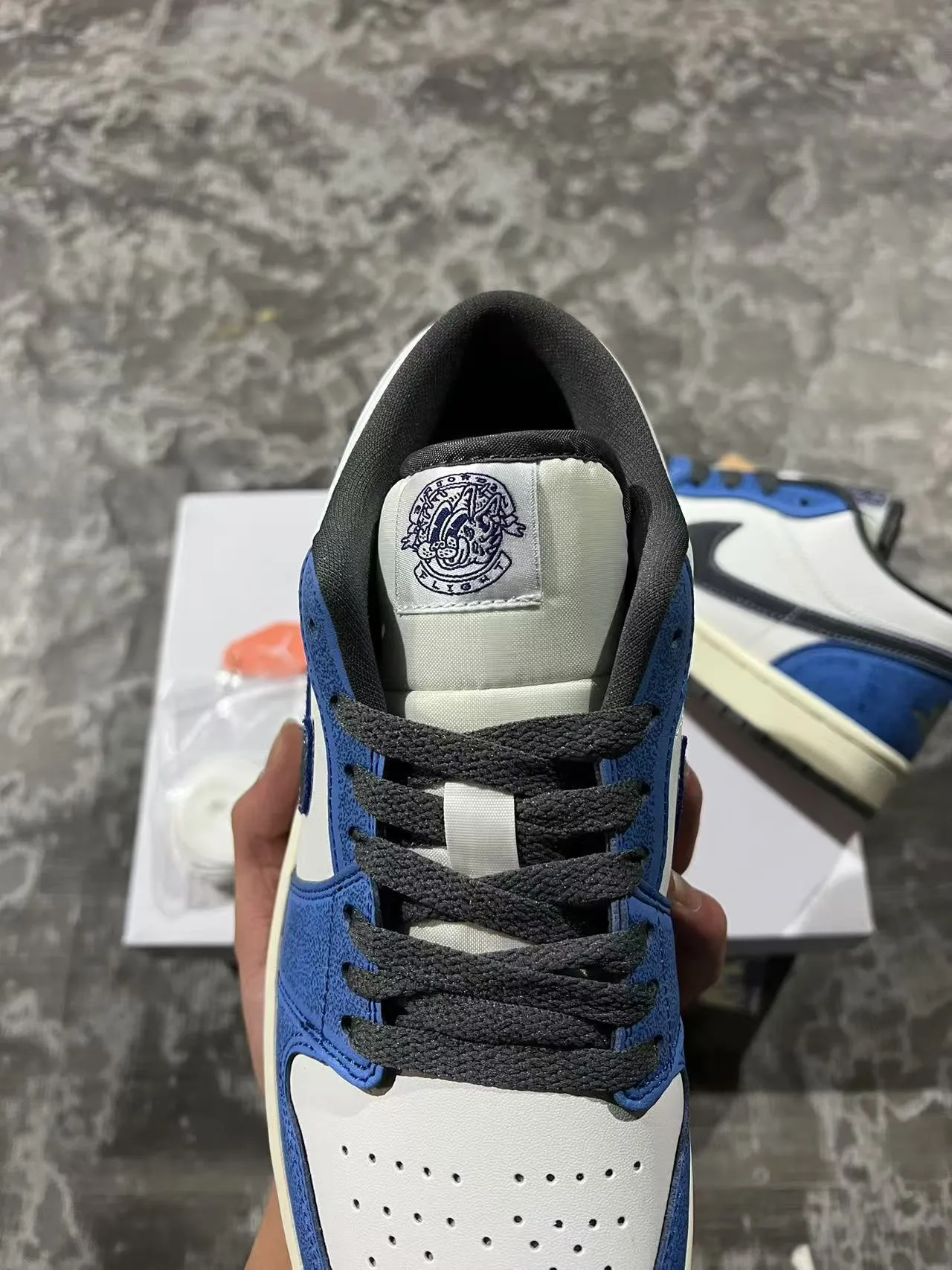 Nike Air Jordan 1 Low Blue and White Lifestyle Sneakers 4