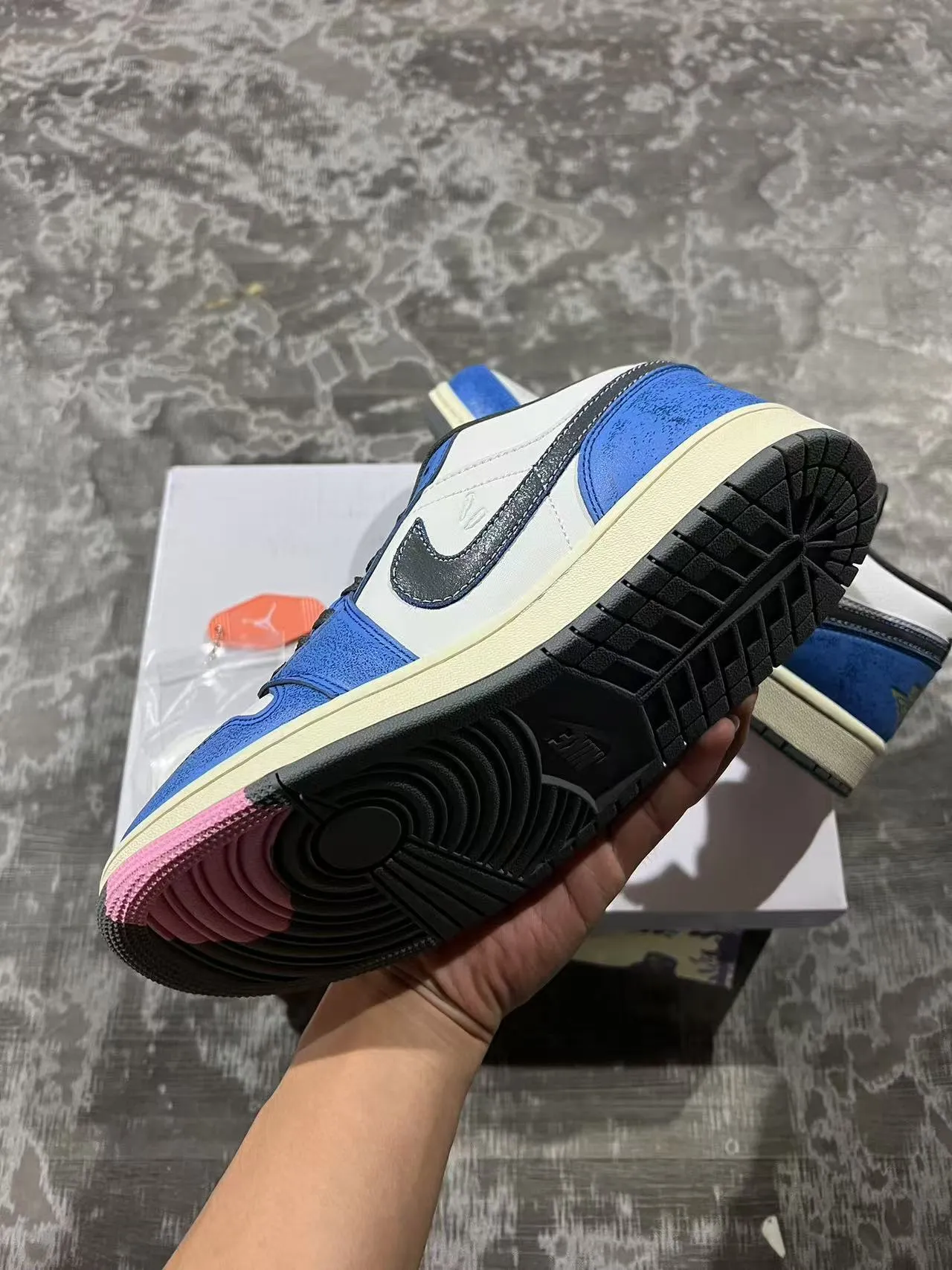 Nike Air Jordan 1 Low Blue and White Lifestyle Sneakers 6