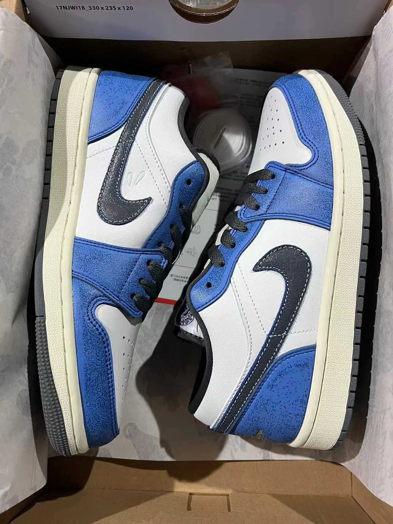 Nike Air Jordan 1 Low Blue and White Lifestyle Sneakers 9