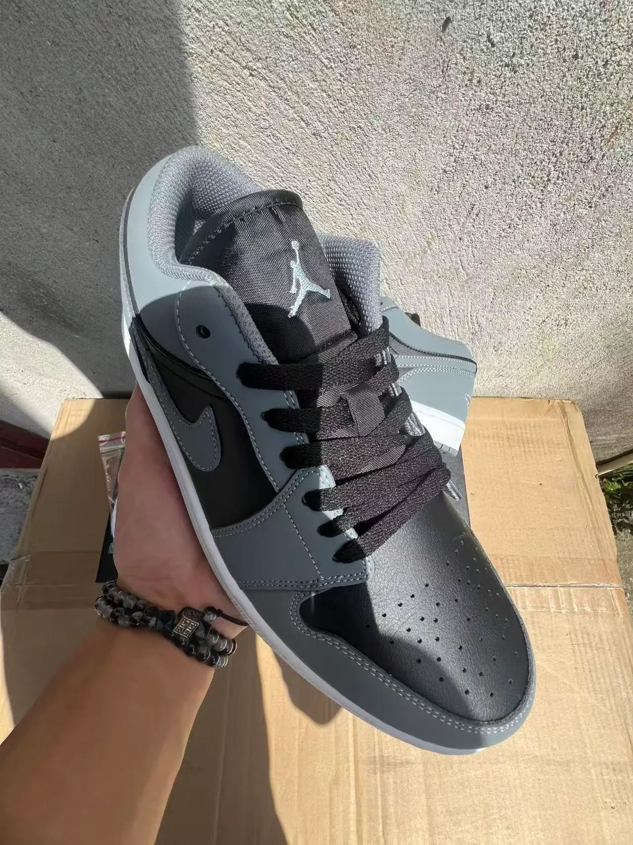 Nike Air Jordan 1 Low Gray Black Lifestyle Sneakers 2