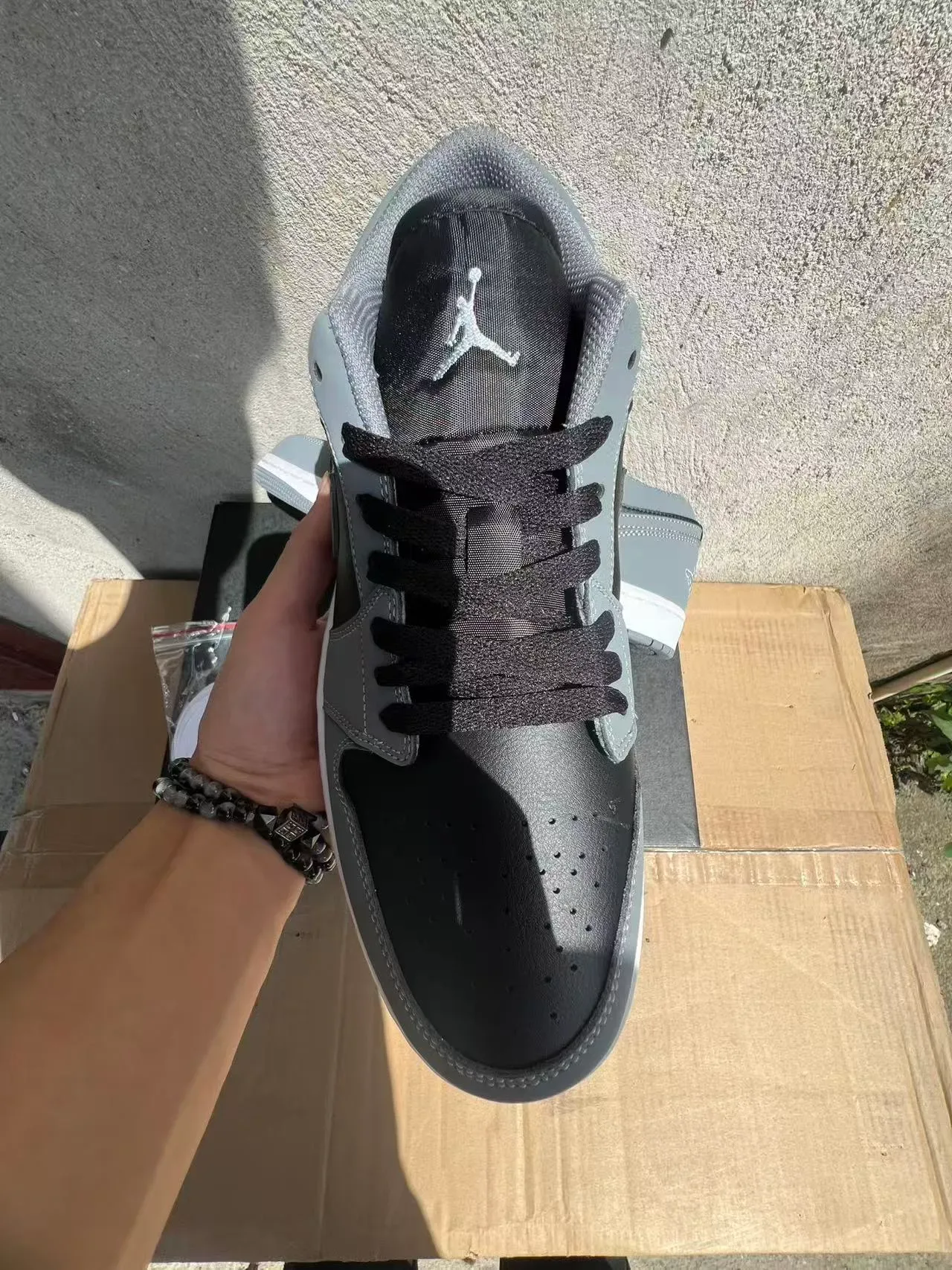 Nike Air Jordan 1 Low Gray Black Lifestyle Sneakers 3