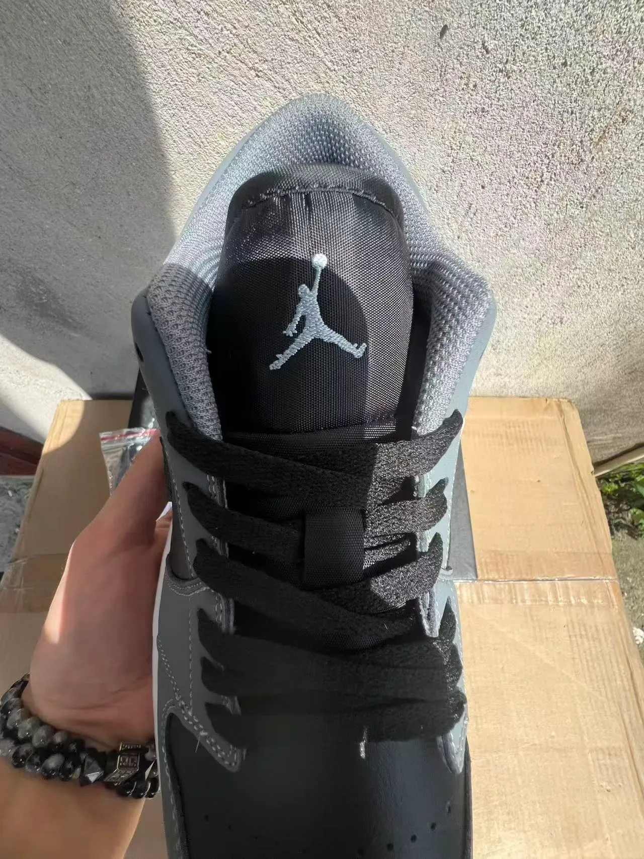 Nike Air Jordan 1 Low Gray Black Lifestyle Sneakers 4