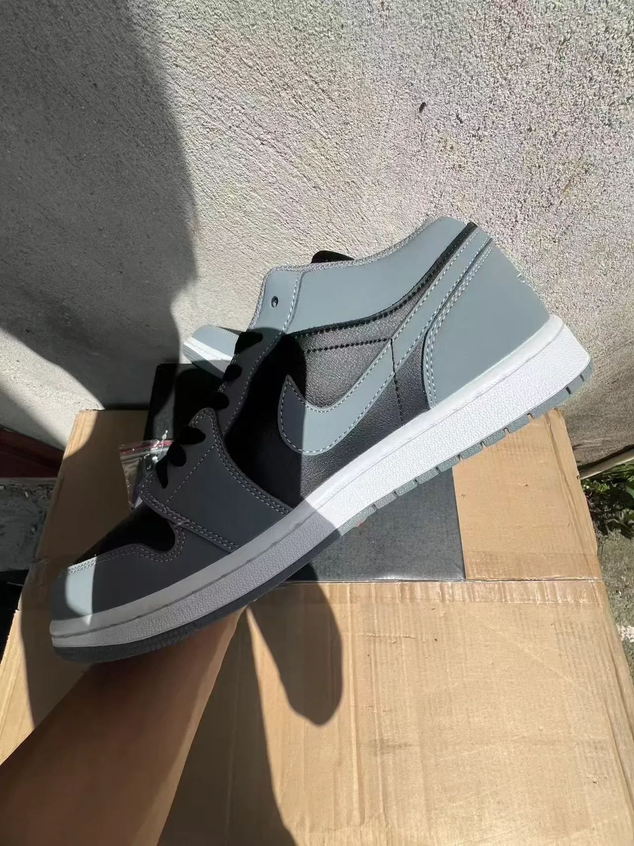 Nike Air Jordan 1 Low Gray Black Lifestyle Sneakers 5