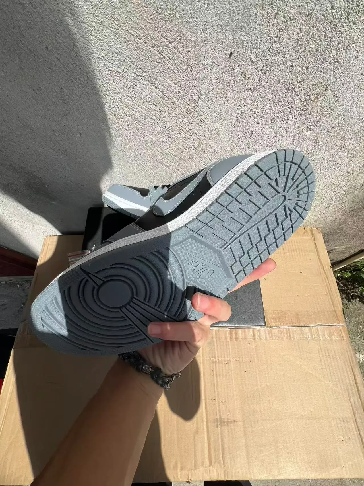Nike Air Jordan 1 Low Gray Black Lifestyle Sneakers 6