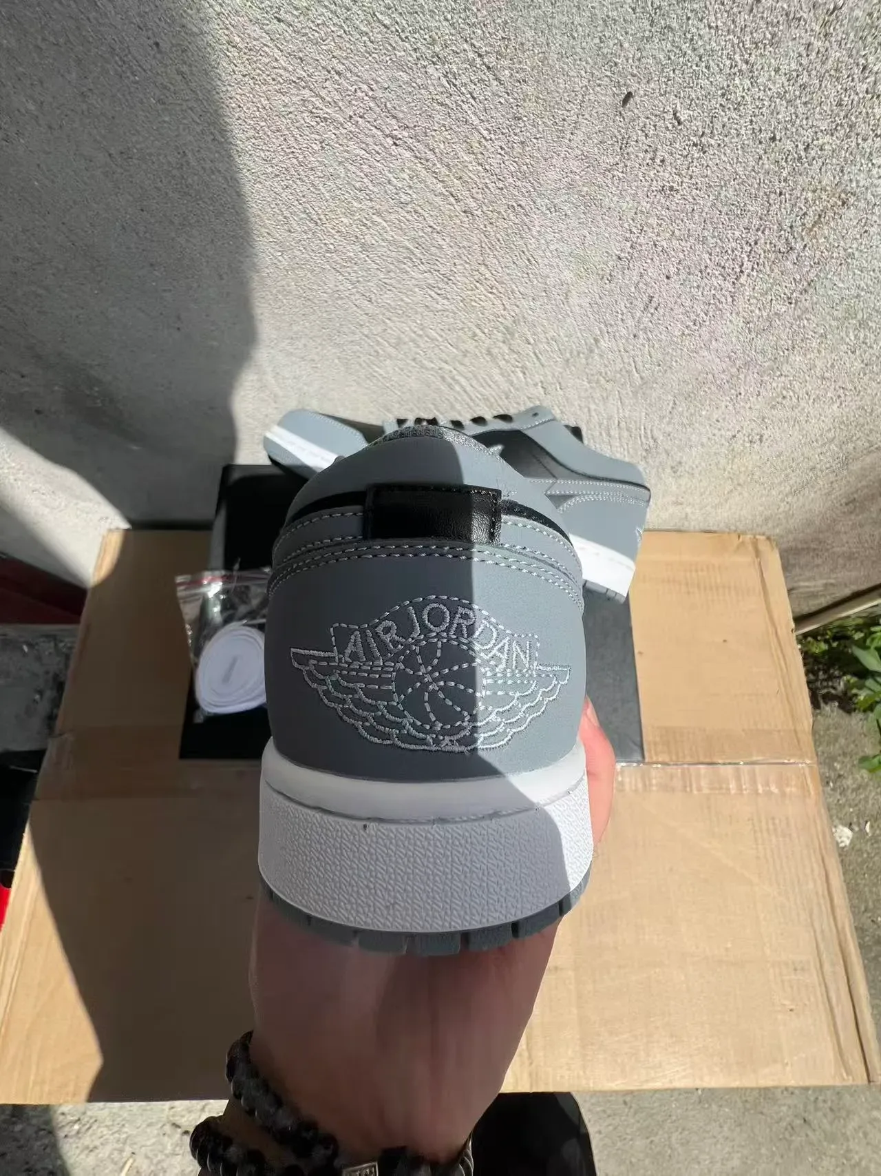 Nike Air Jordan 1 Low Gray Black Lifestyle Sneakers 8